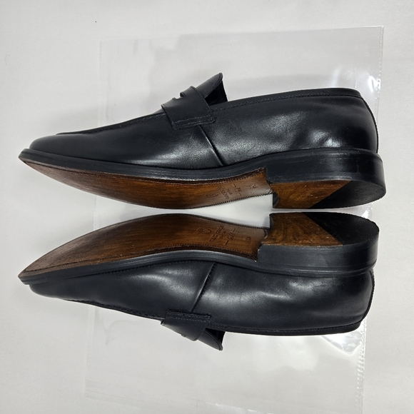 Marc Joseph Gold Mens 11.5 Penny Loafers Black Leather Slip On Office Career